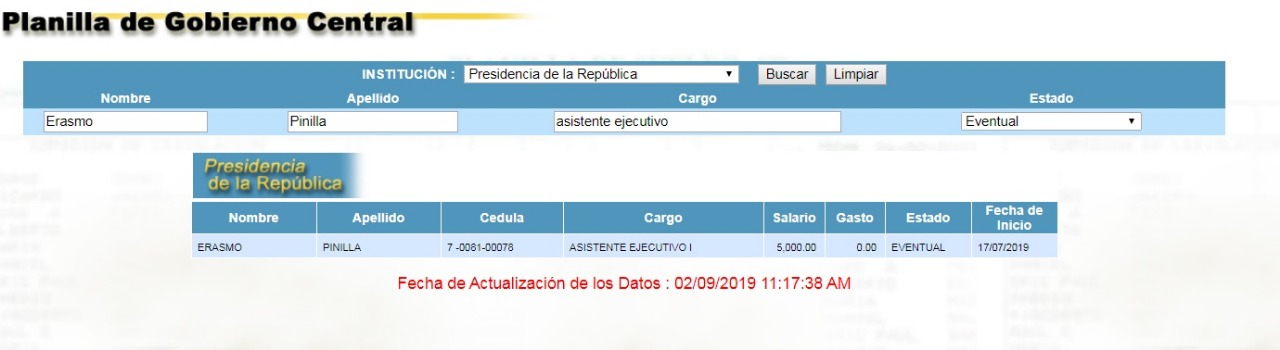 Erasmo Pinilla Es Nombrado En Presidencia Con Salario De 5 Mil Dolares Al Mes Panama America