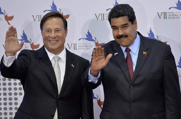 Juan Carlos Varela y Nicolás Maduro / Archivo.