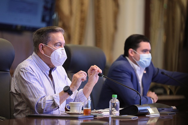 El presidente de la República, Laurentino Cortizo, y el vicepresidente José Gabriel Carrizo encabezaron la reunión. 