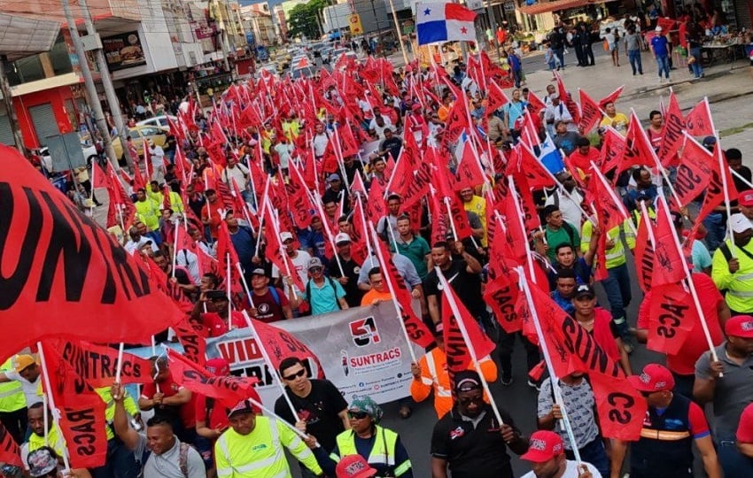 Manifestaciones de Suntracs. Foto: Cortesía