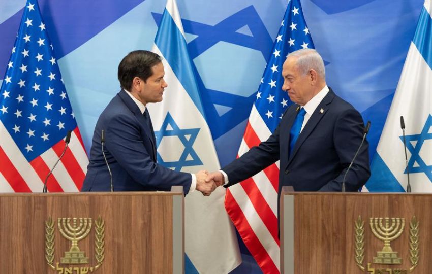 El secretario de Estado de EE.UU., Marco Rubio, junto al primer ministro israelí, Benjamín Netanyahu. Foto: EFE